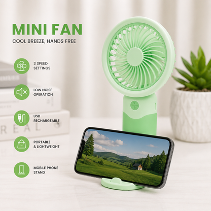 Mini Handheld Fan with Mobile Stand